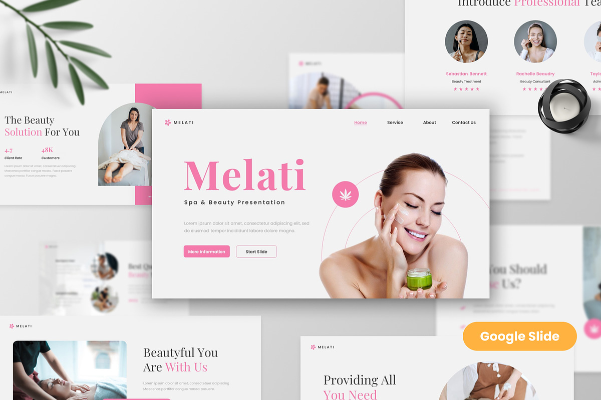 Melati - Spa & Beauty Google Slide, a Presentation Template by MtvtdArt (Photo 1 of 6)