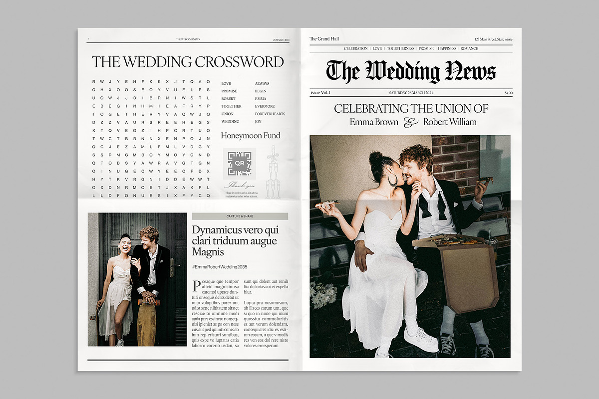 Wedding Newspaper Template, a Brochure Template by BrandPacks (Photo 2 of 4)