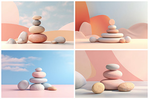 16 Dreamy Pebble Podium Backgrounds