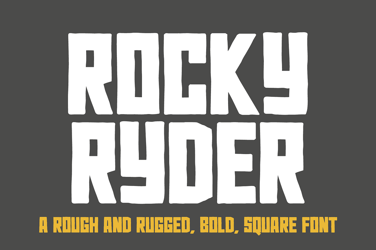 Rocky Ryder a rough rugged font preview 3