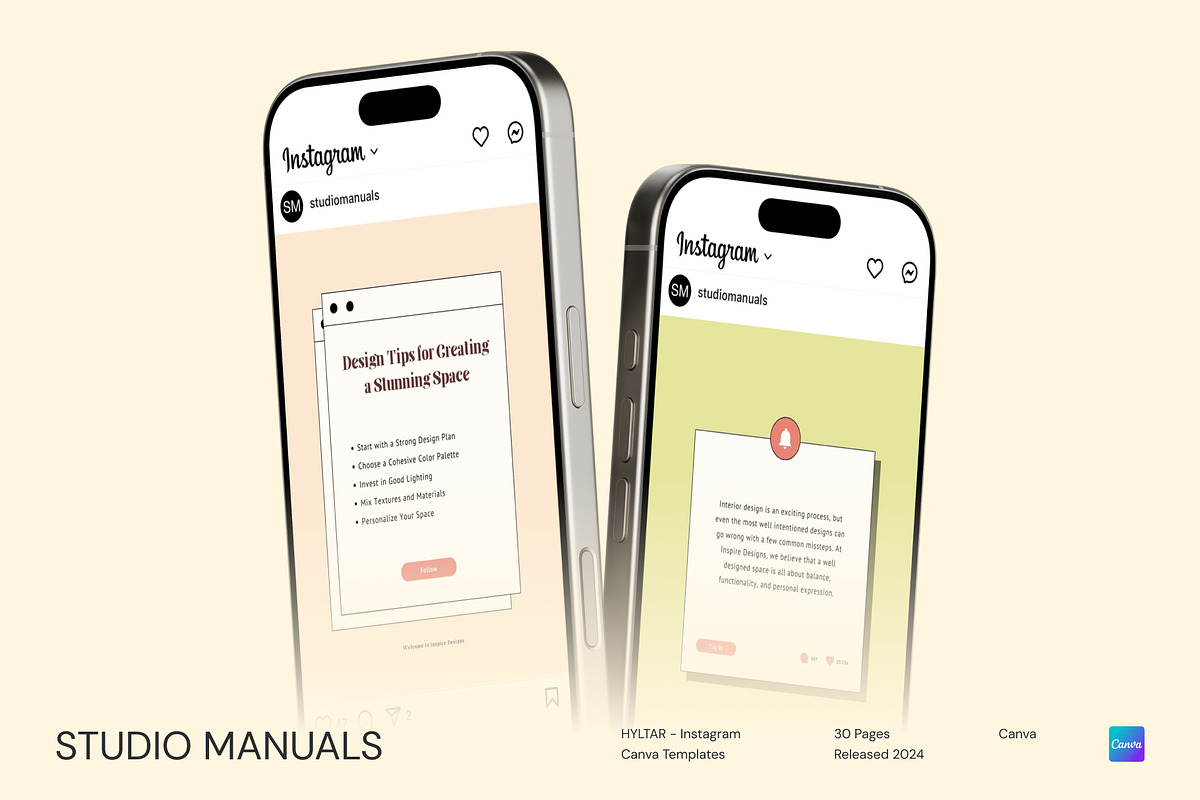 HYLTAR - Instagram Canva Templates, a Social Media Template by Studio Manuals (Photo 2 of 8)