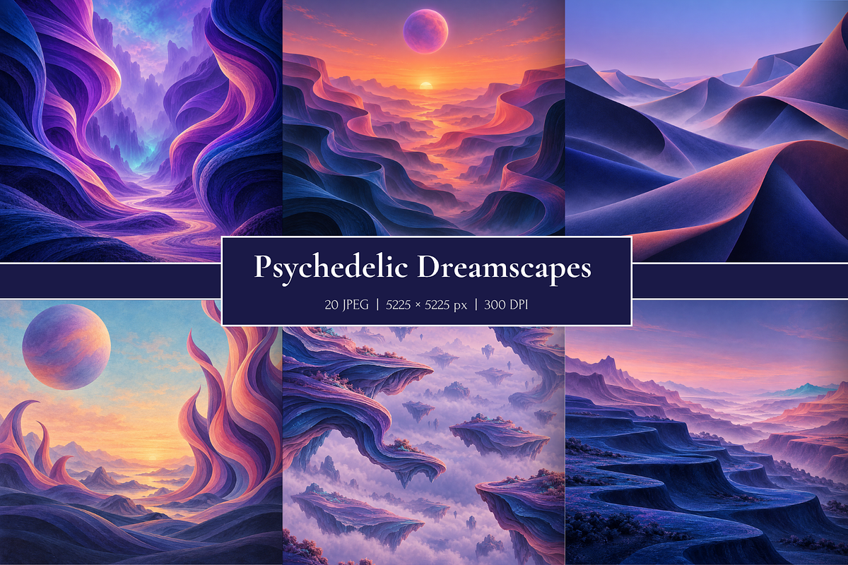 Psychedelic Dreamscapes, a Background Graphic by MarisoArt (Photo 1 of 5)