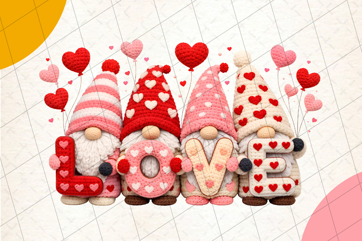 Faux Yarn Valentine’s Day Love Gnome, an Illustration by DreamCafeArt (Photo 1 of 8)