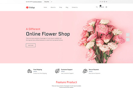 Flower Store Shopify Theme - Fulap, a Shopify Template by HasThemes