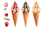 Ice cream illustrations kit, a Food Illustration by Sundra (Thumbnail 2 of 9)