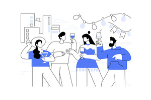 Rooftop party isolated cartoon, a Person Illustration by Visual Generation