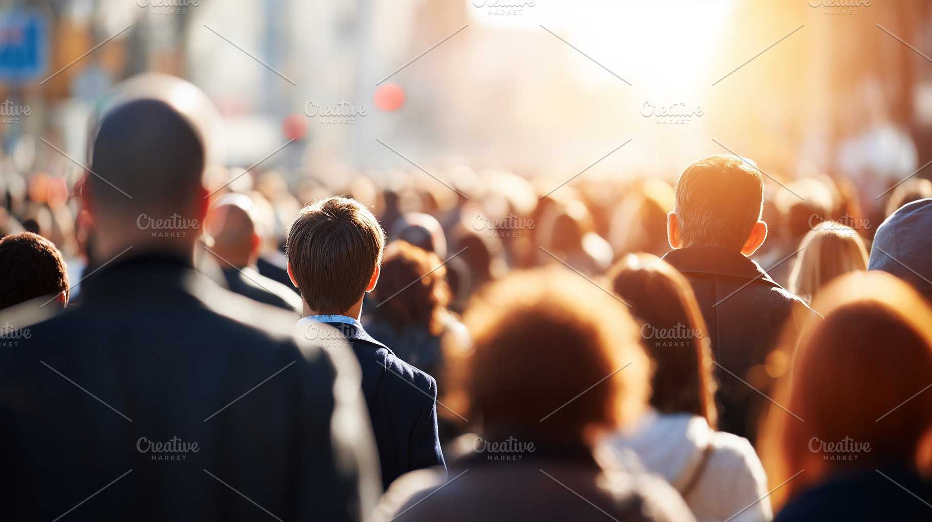 Large crowd of people walking in the, a Person Photo by MistyDay