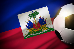 Haiti Flag with Soccer Ball Close-Up, a Sports & Recreation Photo by Davizro's Market