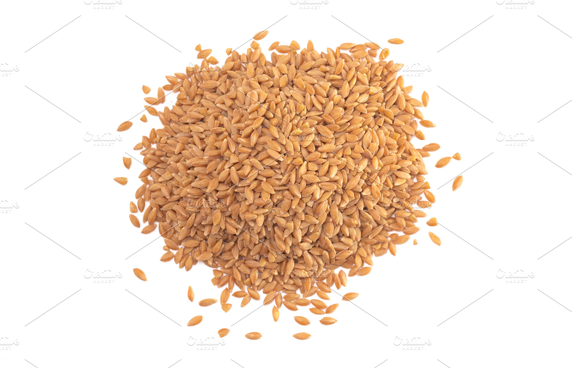 Pile of Organic Einkorn Rice Isolated on a White Background, a Food & Drink Photo by P Maxwell Photography