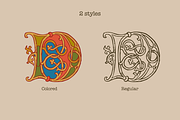 Ulm Initials medieval font, a Blackletter Font by kaer_shop (Thumbnail 5 of 13)