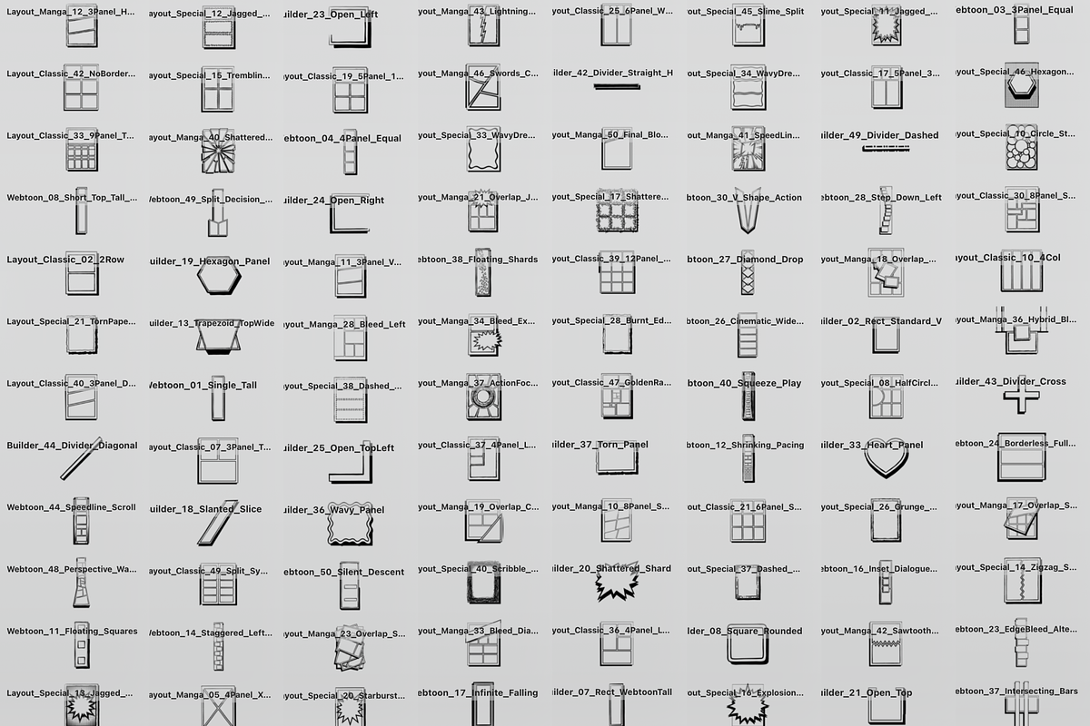 Comic Storyboard Procreate Stamps, a Brush Add-On by Selentaori Studio (Photo 2 of 11)