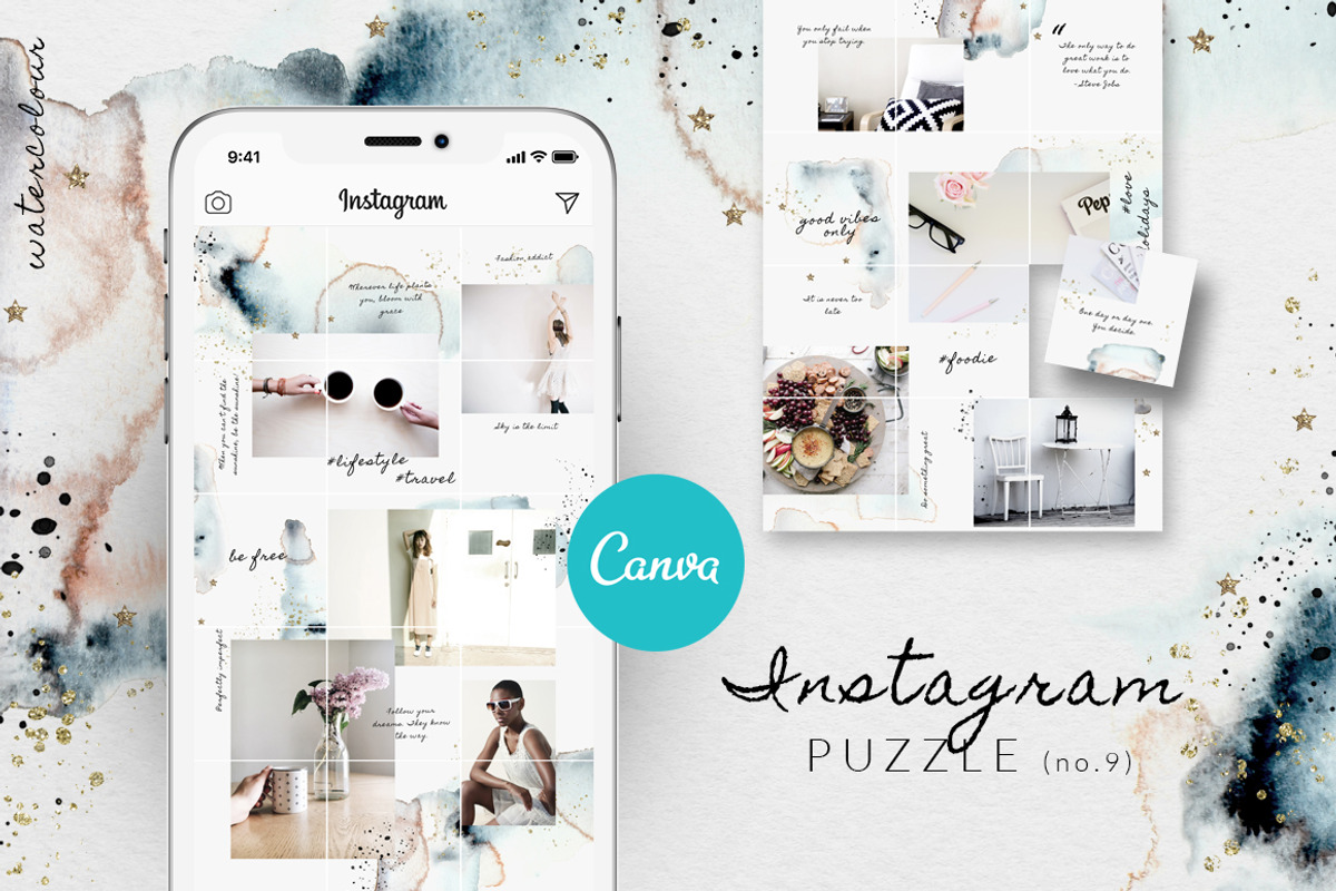 CANVA BUNDLE| Instagram puzzle templ, a Social Media Template by CreativeFolks (Photo 2 of 17)