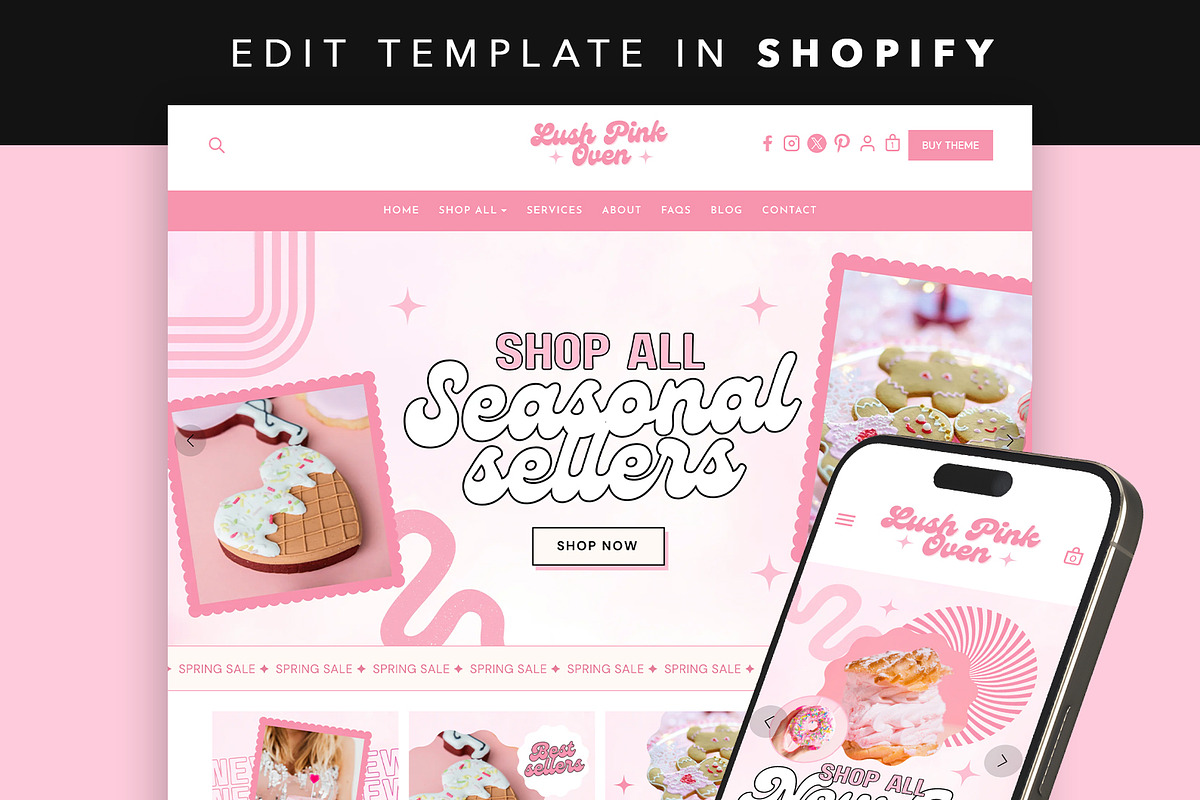 Pink Bakery Shopify Theme Store, a Shopify Template by Template Twist Shop (Photo 1 of 8)