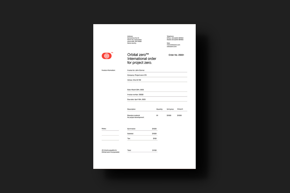 Invoice templates - Orbital Zero, a Stationery Template by Srg® (Photo 7 of 12)