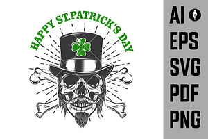 Patrick Day. Irish Leprechaun Skulls