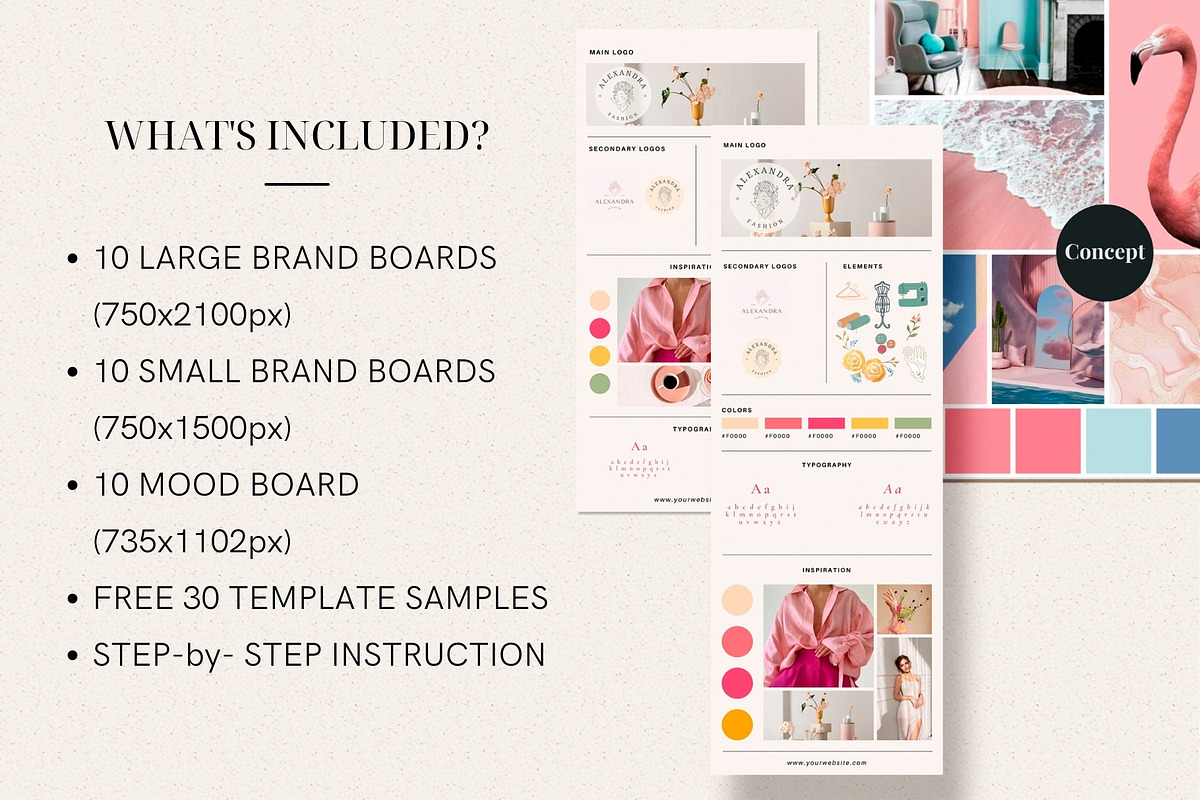 30 Brand Board & Mood Board Template, a Presentation Template by DesignbySamVN (Photo 2 of 6)
