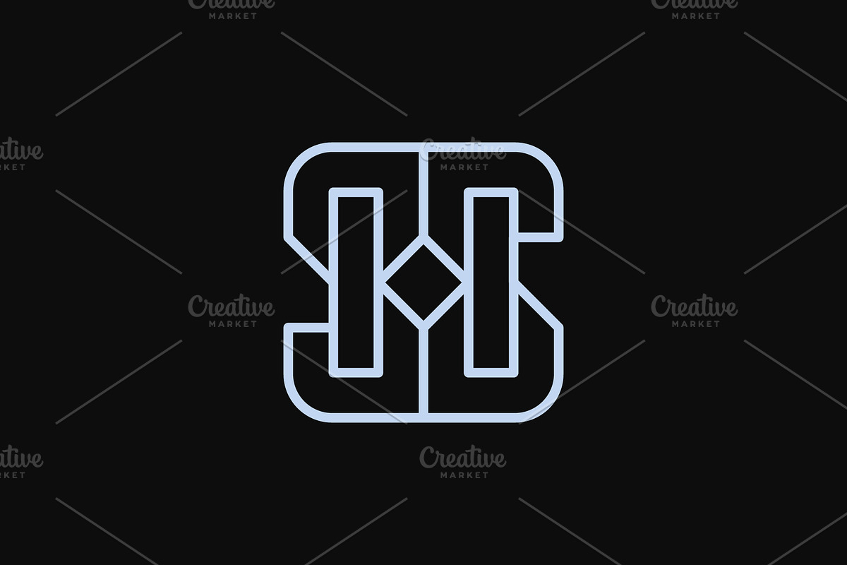 letter HS or SH outline logo, a Branding & Logo Template by Rasagama Studio