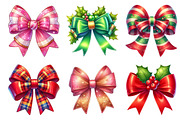 Watercolor Christmas Bow Clipart, an Icon by Dream Creation (Thumbnail 2 of 7)
