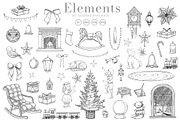 Christmas vintage linear vector set, a Graphic by Alisles (Thumbnail 2 of 8)