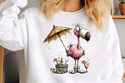 Whimsical Summer Flamingo Clipart, an Illustration by SinaCreation (Thumbnail 5 of 9)