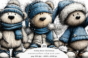 Whimsical Teddy Bear Christmas, a Transportation Illustration by SinaCreation (Thumbnail 1 of 7)
