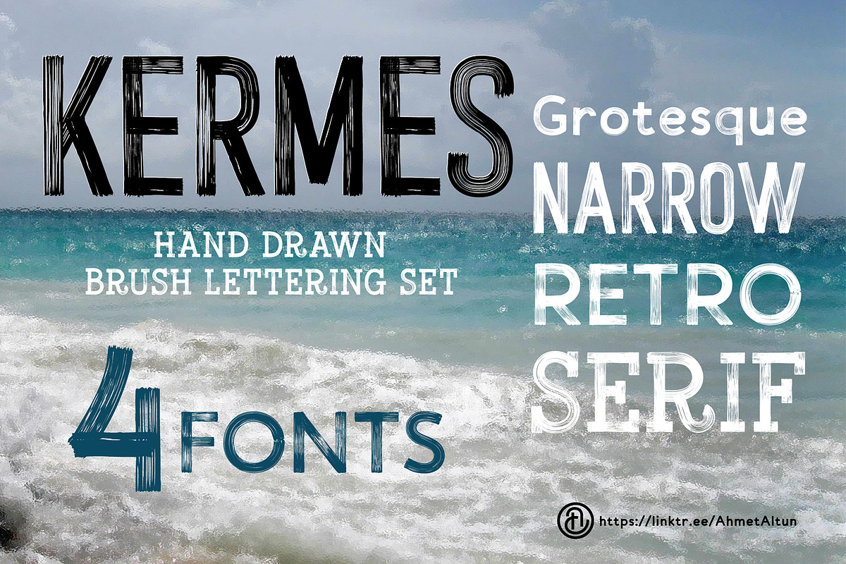Kermes Brush Font Set, a Font by Ahmet Altun (Photo 1 of 6)