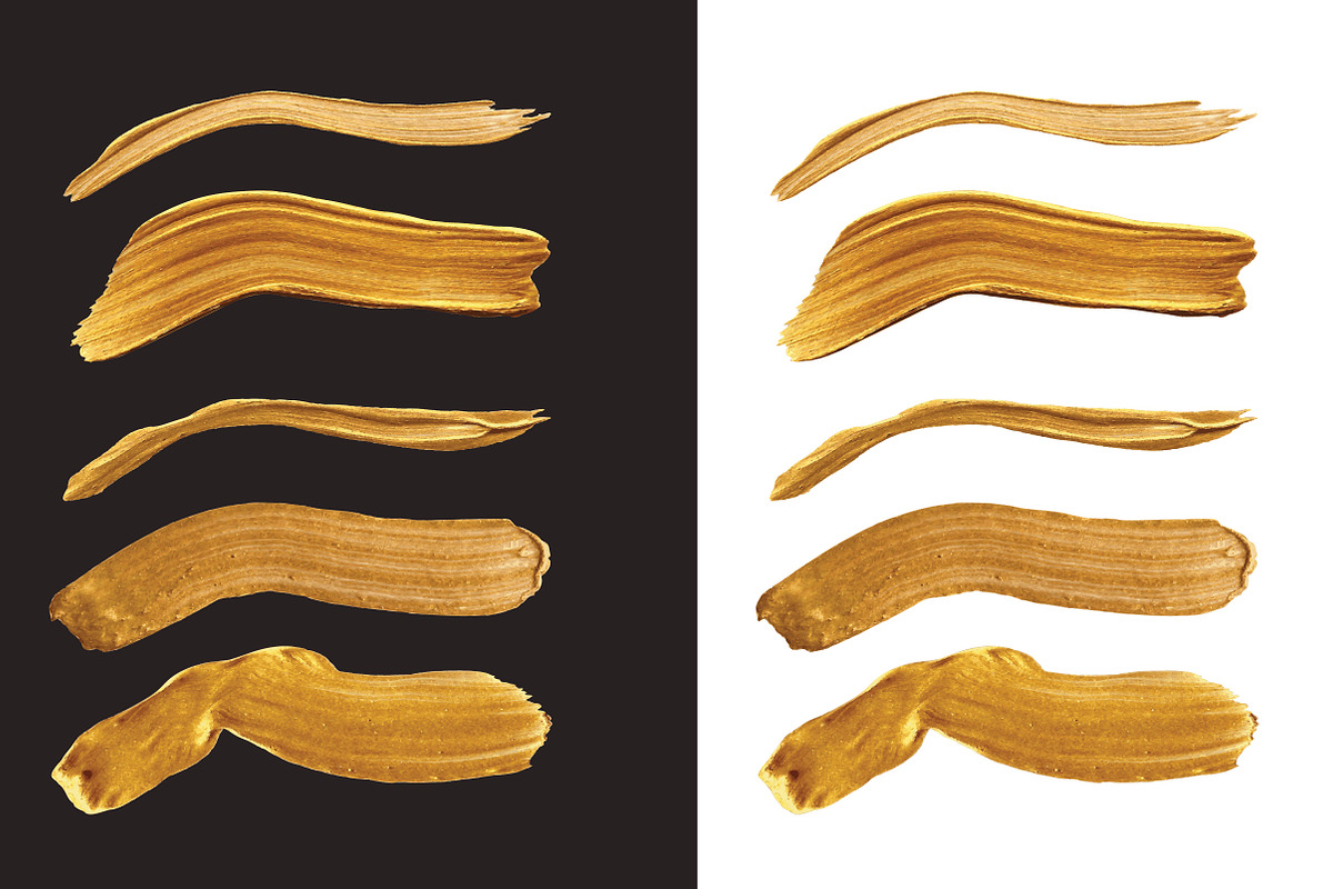 Gold Paint Brushes for Illustrator, a Brush Add-On by Transfuchsian (Photo 3 of 4)