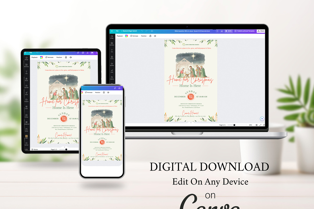 Retro Christmas Sunday Postcard, a Flyer Template by Godserv Designs (Photo 7 of 15)