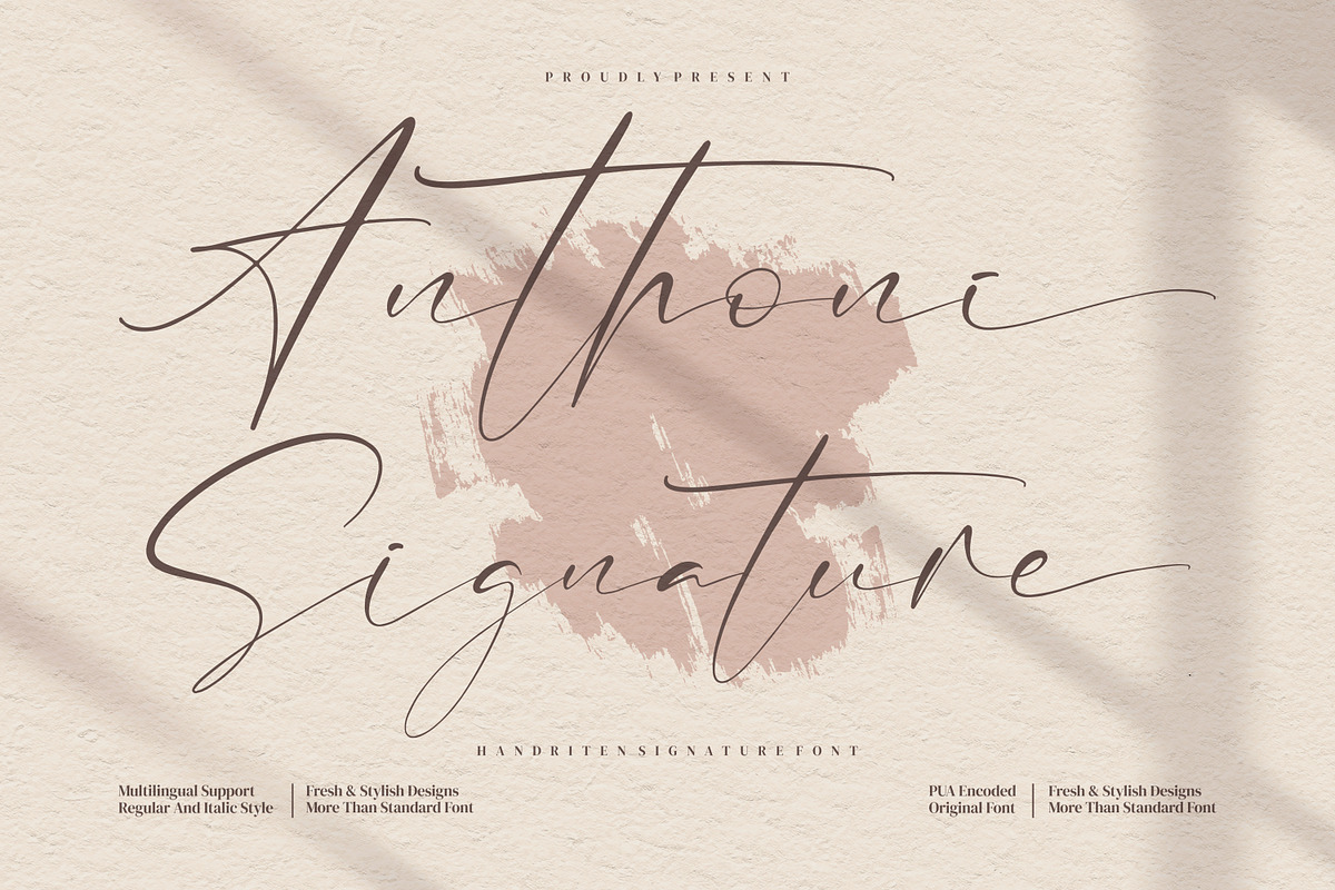 Anthoni Signature, a Handwritten Font by Integritype Studio (Photo 1 of 8)