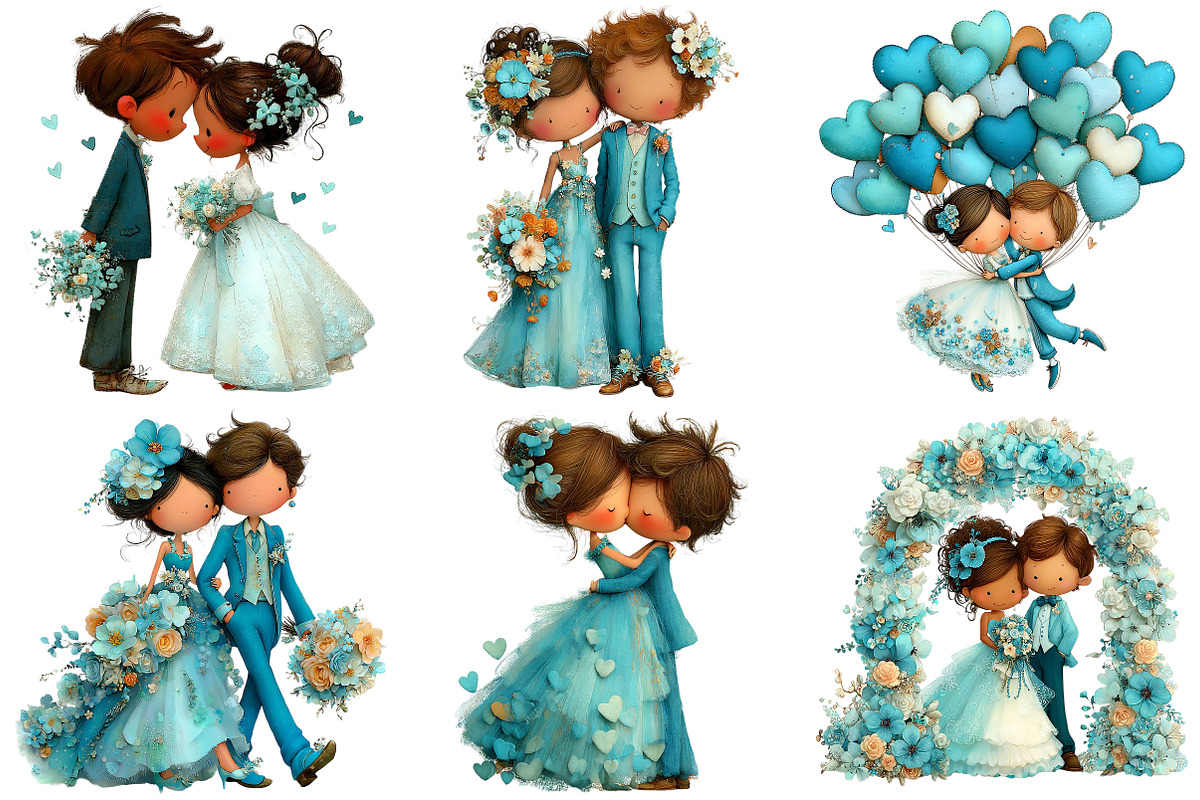 Valentine Weeding Couple Clipart, an Illustration by Craft Nest (Photo 9 of 9)