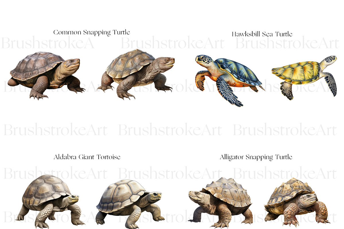 Turtle Illustration Clipart, Turtles, an Animal Illustration by BrushstrokeArtGB (Photo 3 of 9)