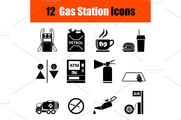 Set Of Petrol Station Icons