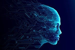 AI HUMAN FACE. DIGITAL ILLUSTRATION., a Technology Illustration by ANTON KHRUPIN ART