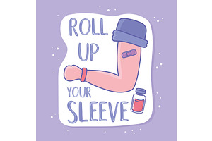 roll up your sleeve for vaccine, a Healthcare Illustration by studiogstock