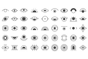 Hand drawn eye icons doodle icons, an Object Illustration by Lemberg Vector