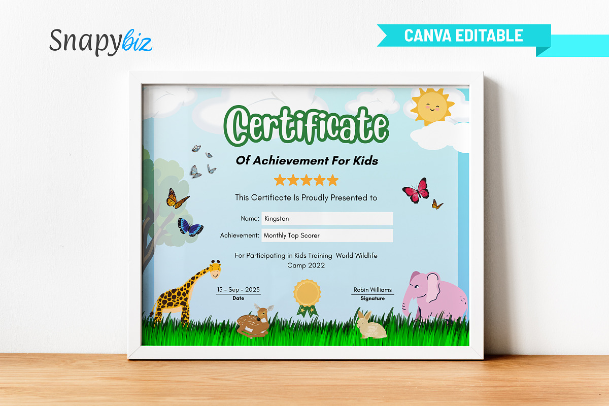 Customizable Child Certificate, a Templates & Theme by Snapybiz (Photo 3 of 8)