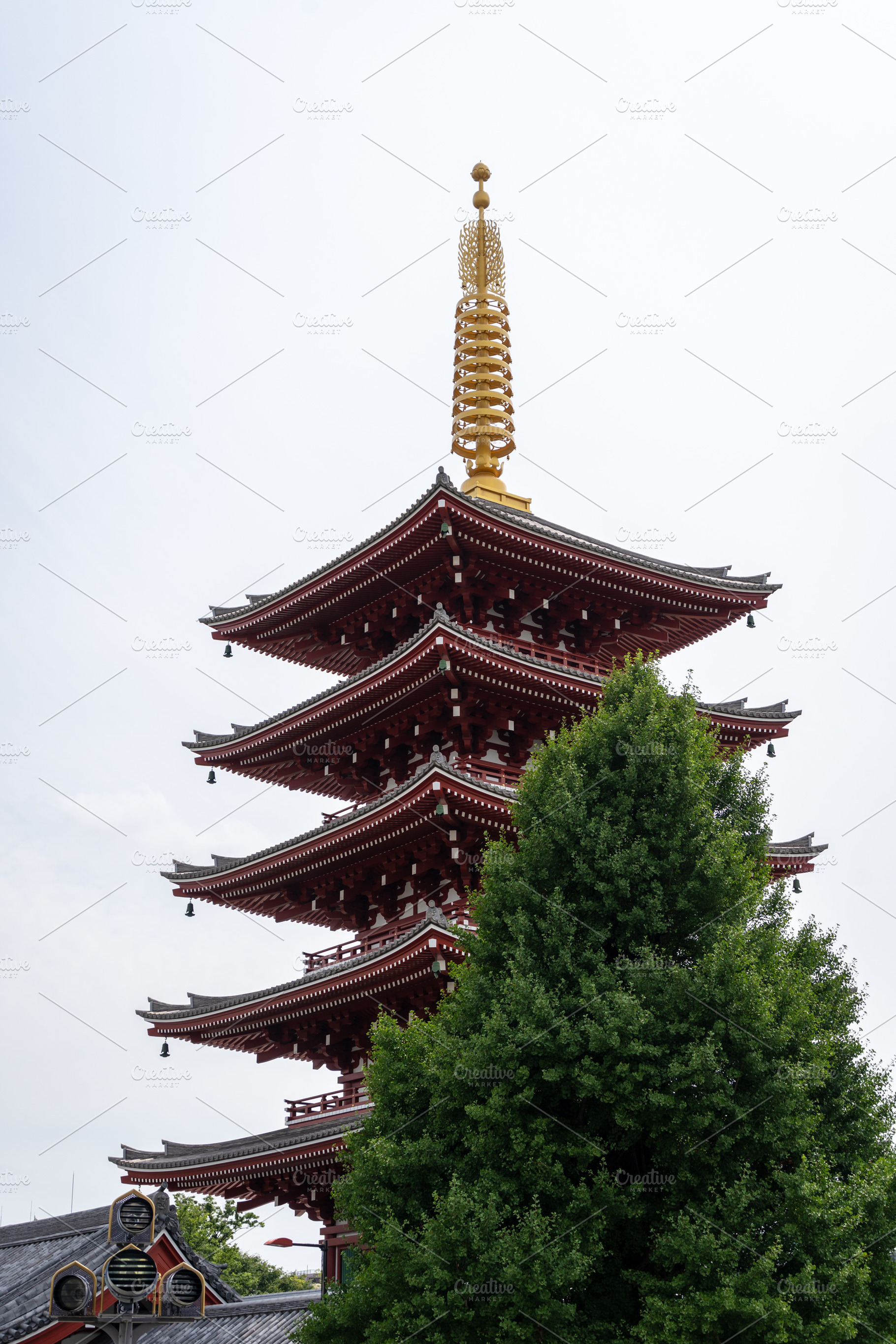 Pagoda of Senso-ji Temple in Asakusa, Tokyo, Japan, an Architecture Photo by GoodGoods