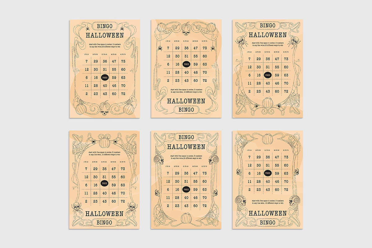 Halloween Bingo Card Template, a Card Template by BrandPacks (Photo 1 of 7)