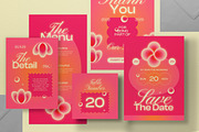 Pink Modern Wedding Invitation Set, an Invitation Template by graphicook (Thumbnail 2 of 3)