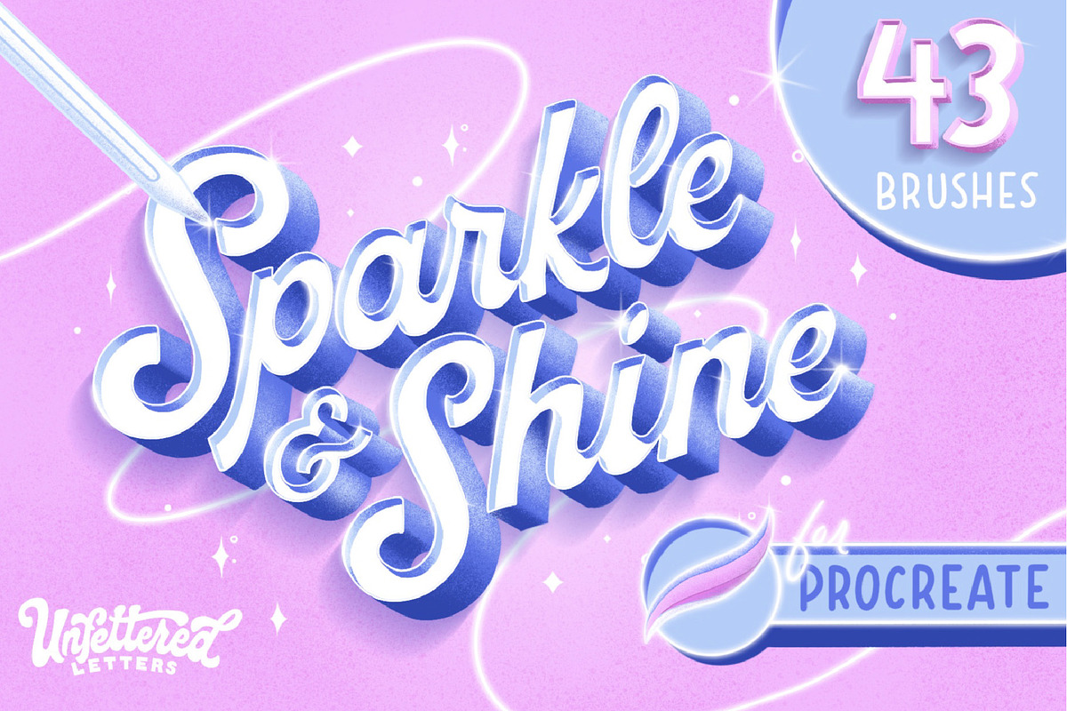 Sparkle & Shine Procreate Brushset, a Brush Add-On by Unfettered Letters (Photo 1 of 7)
