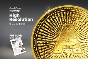 Gold Coin Mockup For Photoshop CC