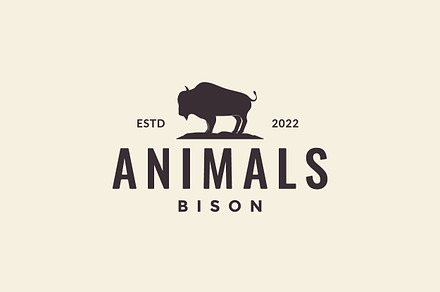 bison livestock hipster logo, a Branding & Logo Template by devastd