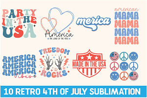 4th Of July sublimation bundle, a Seasonal Illustration by Libby Wishes