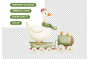Christmas Goose Watercolor Set, an Illustration by TatiMockup (Thumbnail 8 of 8)
