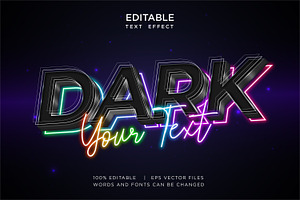 Glow Neon Editable Font Effect