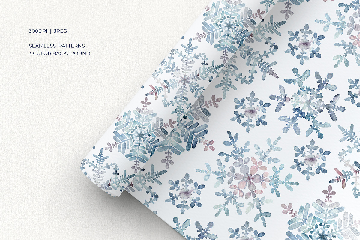 Winter Snowflakes Watercolor, a Seasonal Illustration by YarovaArt (Photo 9 of 17)