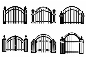 Six decorative gate designs showcase, an Object Graphic by Billah Hub