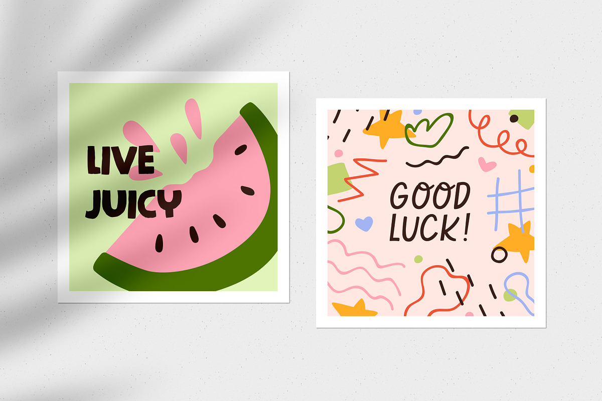 Cute doodle post card designs set, a Background Graphic by Good Studio (Photo 4 of 11)
