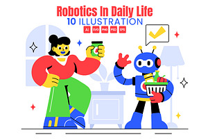 10 Robotics Daily Life Illustration, a Technology Illustration by denayunebgt