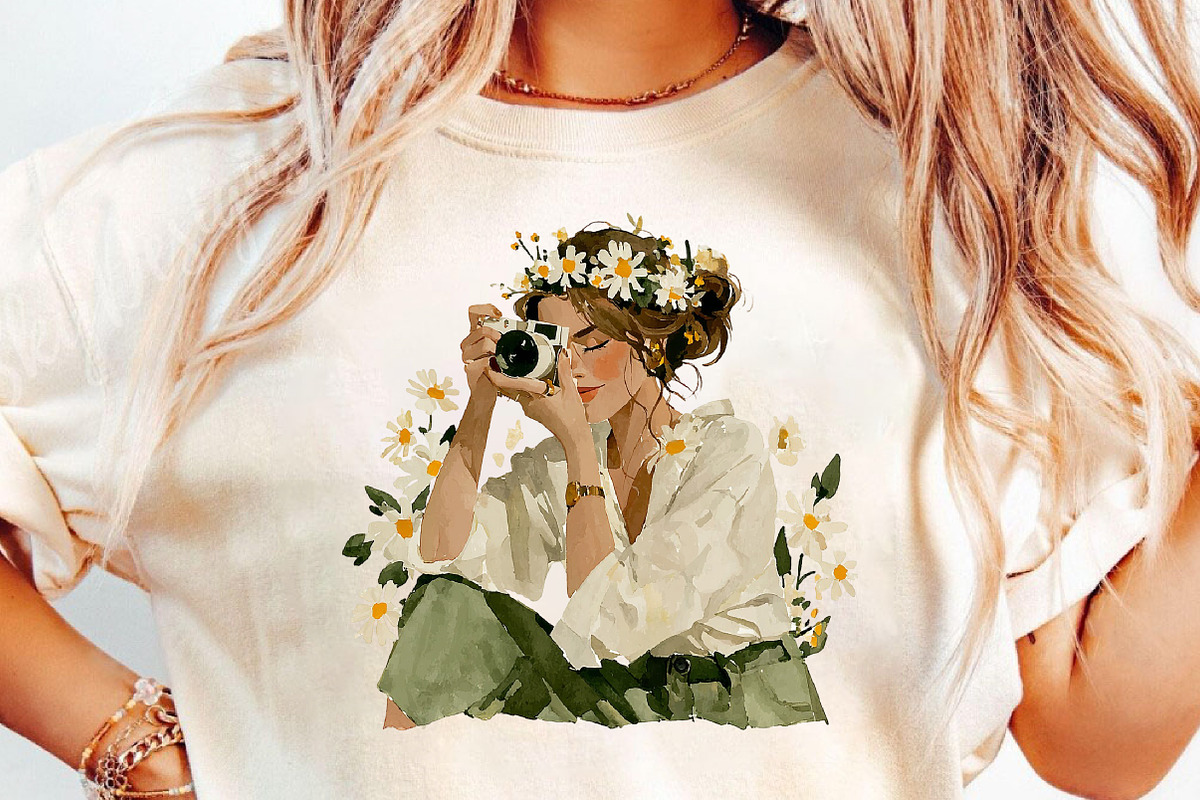 Daisy Flowers Cottagecore Girl Set, an Illustration by DreamCafeArt (Photo 6 of 6)